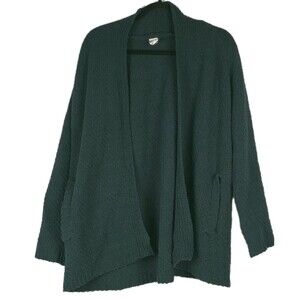 Anthropologie Flawless Soft Cozy Cardigan Sweater Tight Knit Green Pockets XS/SM